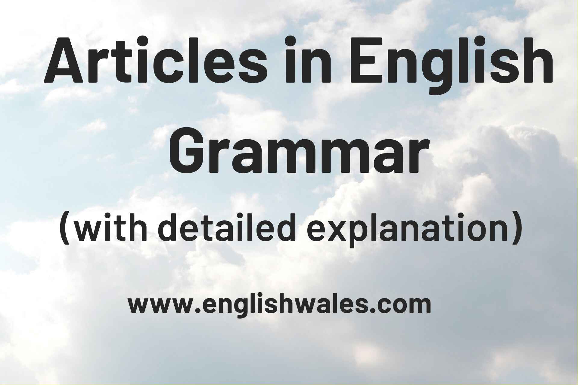 Articles in English Grammar