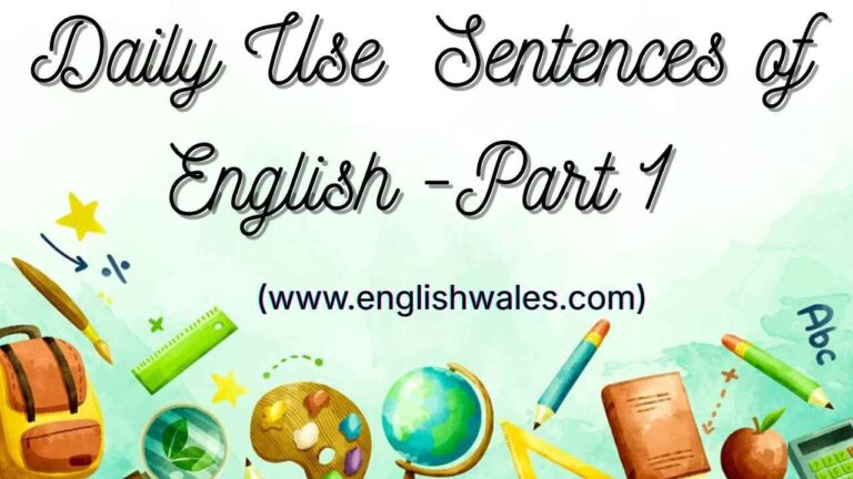 Daily Use Sentences of English- Part 1