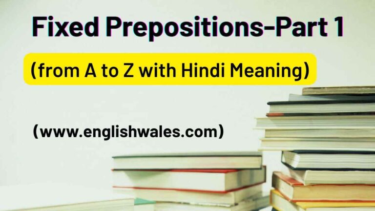 Fixed Prepositions-Part 1
