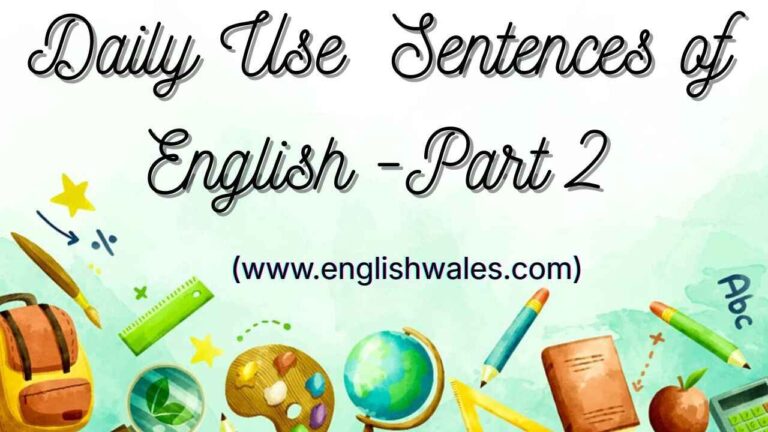 Daily Use Sentences of English-Part 2