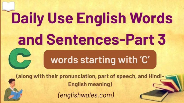 Daily Use English Words and Sentences-Part 3